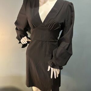 Black V-Neck Long Sleeve Women’s Dress